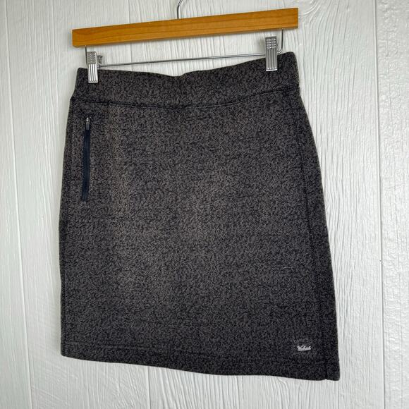 Woolrich Pull On Sweater Skirt Size Small Sporty Heathered Brown Black 18" Long - Picture 4 of 11